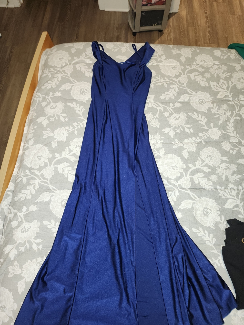 Night Way Collections Royal Blue Satin Maxi Dress